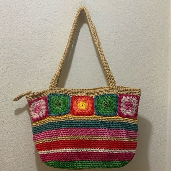 The Sak Rainbow Striped Woven Shoulder Bag Purse NWOT - Picture 2 of 12